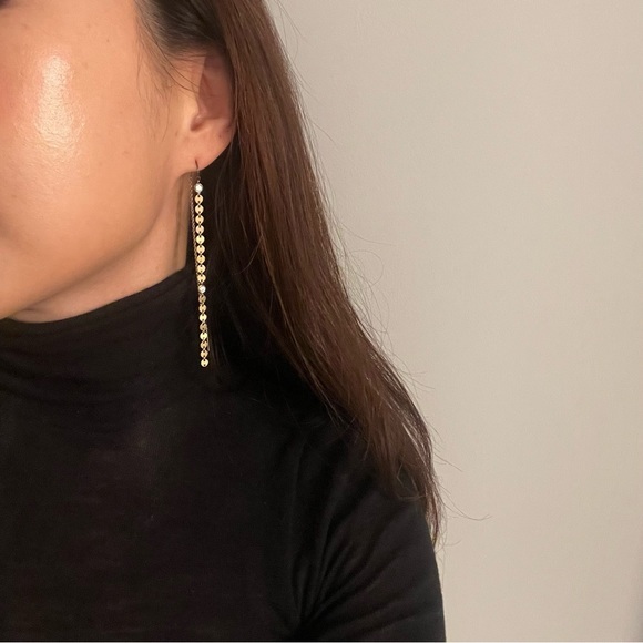 18K Gold Threader Drop Earrings - Picture 4 of 6